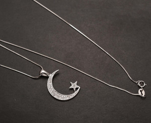 Lantisor Argint Moon&Star---LUNA&STEA--- ARG262