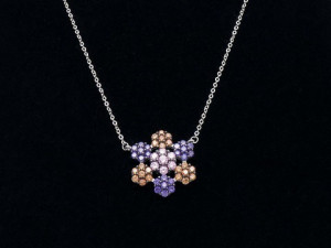 Lantisor Cu Pandativ DIn Argint -- FLOWER MULTICOLOR-- ARG107A
