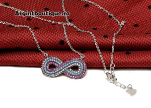 Lantisor Cu Pandativ DIn Argint -- INFINIT MULTICOLOR-- ARG114