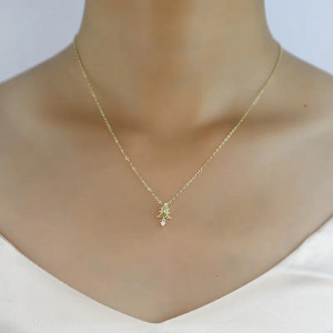 Lantisor Din Argint Auriu Model --- Bradut --- FINUT si Elegant Arg113C