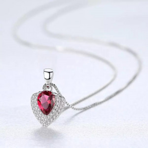 Set Colier si Cercei Din Argint Water Drop Red Zirconiu SET266C