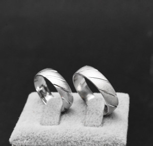 Verighete din Argint Pentru El sau Ea, Pentru Casatorie, Pentru Nunta Cu Striati Arg324Z