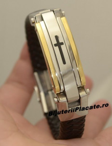 Bratara Barbati Solida Piele -PREMIUM- Inox B934