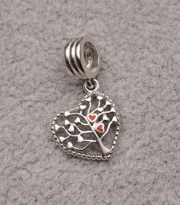 CHARM ARGINT 925 -Tree of life Red-CHA1018