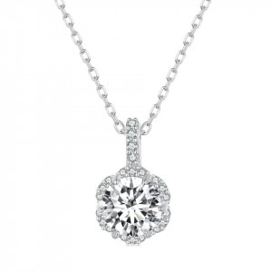 Colier din argint cu piatra Moissanite ARG404C