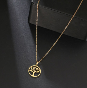 Set Lant+ pandantiv POMUL VIETII DELICAT GOLD -FINUT --- Cod LC232O