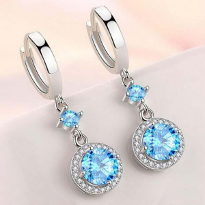 Cercei din argint cu topaz bleu cod ARG66A
