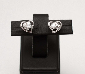 Cercei Din Argint - Diamond Heart cod ARG282D