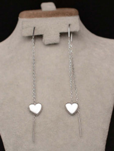 Cercei din argint Long Heart ARG361D