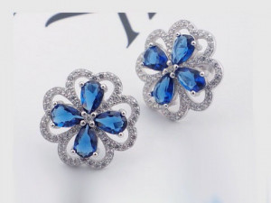 Cercei din argint Round Blue arg196