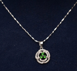 Colier argint 925 Green Flower ARG326A