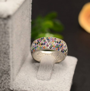 Inel argint 925 Cu Zirconii Multicolore Verigheta ARG38C