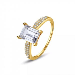 Inel din Argint de Logodna Elegant Gold-- Arg398N