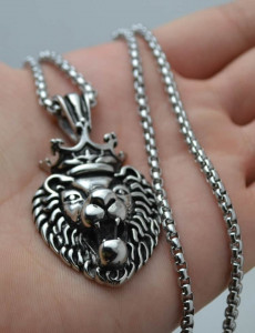 Lant Cu Pandantiv Inox -LION KING- Patinat Artificial LC34