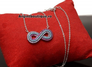 Lantisor Cu Pandativ DIn Argint -- INFINIT MULTICOLOR-- ARG114