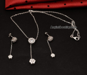 Set Lantisor ,Pandantiv Din Argint Si Cercei cod Set110