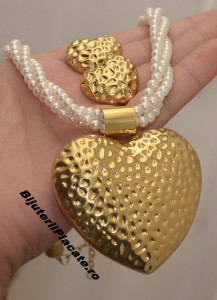 Set pandativ si cercei Mare cu perle cod S293
