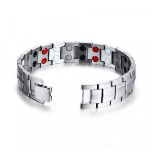 Bratara Barbati Inox MAGNETICA ARGINTIE B980J