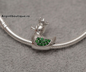 CHARM ARGINT 925 -DUCK QUEEN- Verde CHA1059