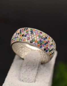 Inel argint 925 Cu Zirconii Multicolore Verigheta ARG38C