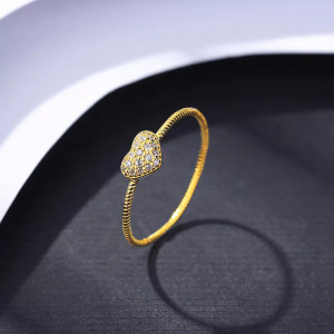 Inel din Argint --Heart Turkish Gold-- arg381C