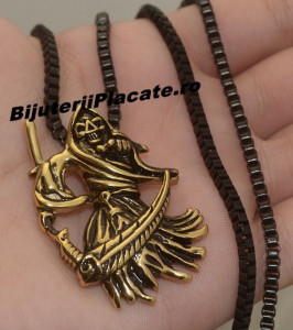 LANT CU PANDANTIV INOX -DEATH SCYTHE- PATINAT LC23