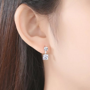 Set Colier si Cercei Din Argint Cubic Zircon Patrat SET399F