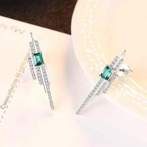 Set Colier si Cercei Din Argint Luxury Ladies Smarald Verde SET399H