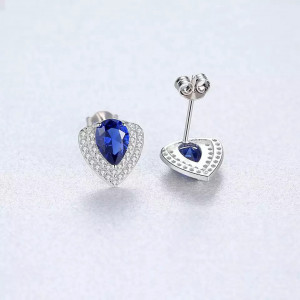 Cercei din argint 925 Safir Albastru- ARG97E