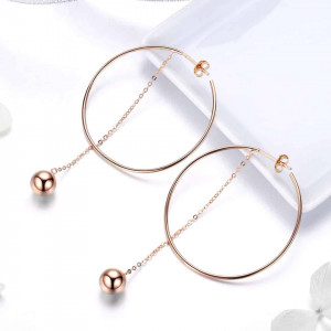 Cercei din Argint Rose Gold Hoops Arg312A