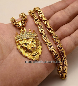 Lant inox --VERSACE-- si Medalion -LION LC40L