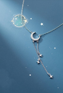 Lantisor Din Argint 925 --- LUNA SI STEA-- ARG380D