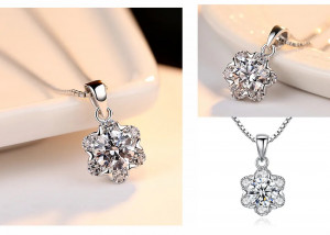 Set Colier Si Cercei Din Argint Iced Out Minimalist SET384