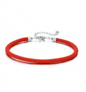 Bratara din argint cu snur Red Rope ARG75A