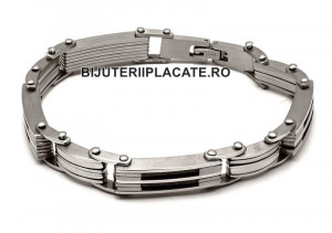 Bratara din otel inox cu cablu rasucit- Solida-- Cod B973