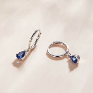 Cercei din argint model Lacrima - BLUE SAPPHIRE- cod ARG81A
