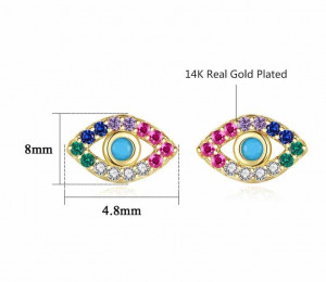 Cercei Din Argint Multicolor Model Ochi cod ARG381J