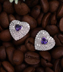 Cercei Din Argint - Shinny Love Purple- cod ARG93E