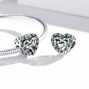 Charm Argint Talisman -INIMA Verde Safir si Infinit- CHA1097