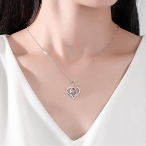 Colier Argint 925 Doua Maini Mama si Copilul - Iubire de Mama- ARG30E