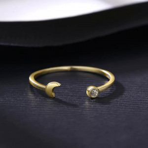 Inel Argint reglabil finut Moon Gold ARG398R