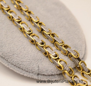 Lant Byzantine din Inox Ton Auriu/Argintu L179
