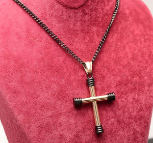 Lant Inox si Cruce Roze cod LC51H