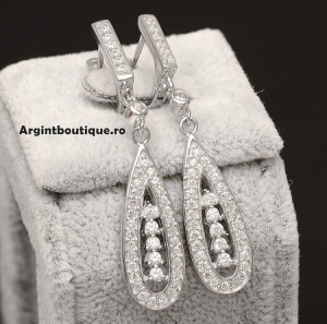 Cercei Din Argint Clear Sapphire cod ARG106