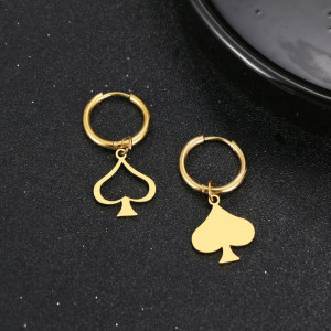 Cercei din inox AURIU cu Tortita Poker Hearts N4545