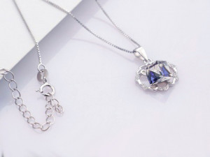 Colier din argint Crystal Blue Silver 925