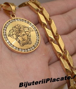 Lant inox si Medalion Medusa Versace LC15J