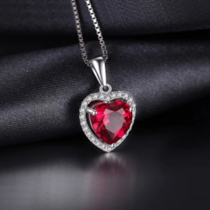 Pandantiv cu Lantisor Argint --RED HEART-- ARG291A