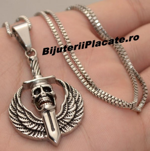 LANT CU PANDANTIV INOX - SKULL BLADE- LC88