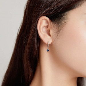 Cercei din argint model Lacrima - BLUE SAPPHIRE- cod ARG81A